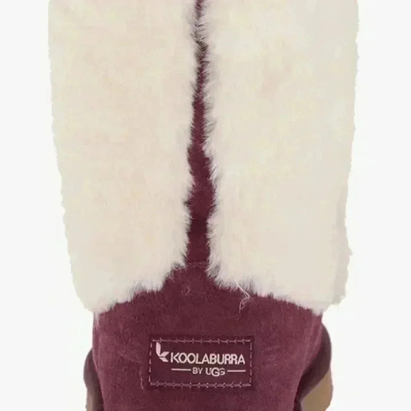 NEW Koolaburra By UGG Plum Aubrel Short Plush Double Cuff Boots Shoes Women’s 3 - Picture 4 of 14